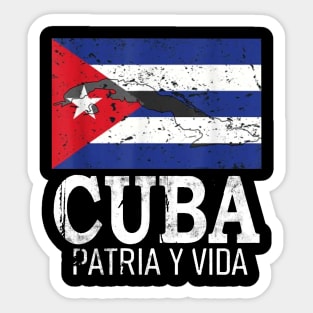 Cuba Libre Cuban Flag patria y vida Sticker